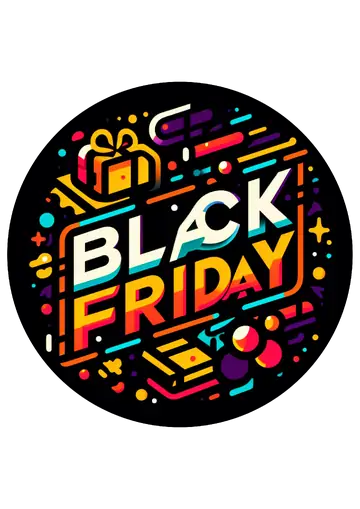 Logo Redondo Black Friday Colorido PNG
