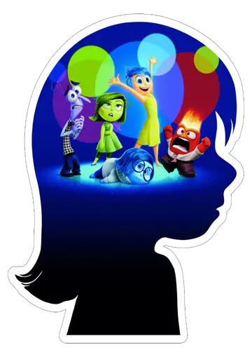 Silhueta Riley com Emoções Divertida Mente PNG