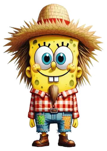 Bob Esponja com Roupa de Festa Junina PNG