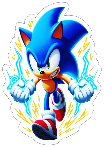 Sonic com Efeito de Raios PNG