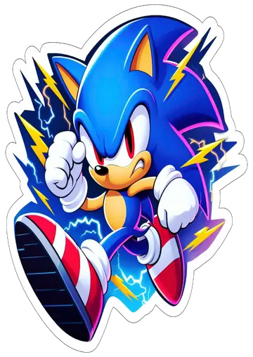 Sonic the Hedgehog com Raios PNG