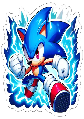 Sonic com Raios Azuis PNG