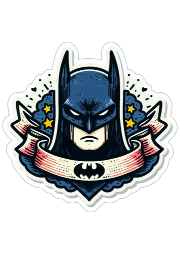 Batman com Estrelas e Faixa PNG