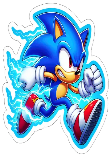 Sonic Correndo com Raios PNG