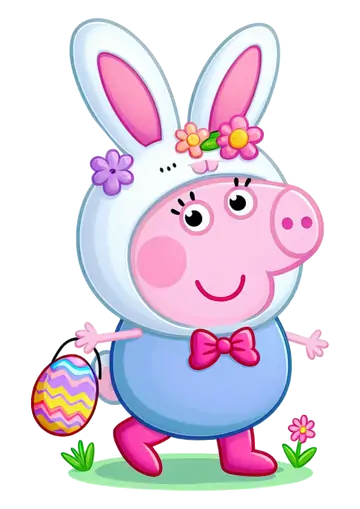 Peppa Pig Coelhinha com Flores PNG