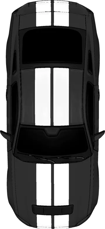 Ford Mustang Preto Vista de Cima PNG