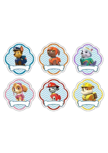 Patrulha Canina Etiquetas Decorativas PNG
