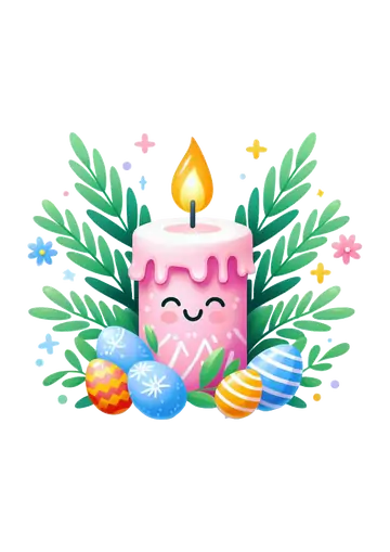 Vela Rosa Fofa de Pascoa PNG