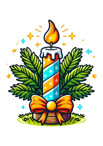 Vela de Pascoa Colorida com Lacinho PNG