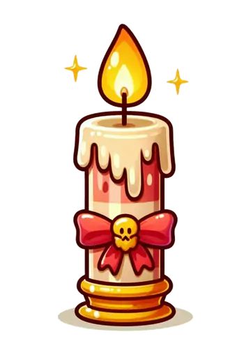 Vela de Pascoa com Laço Vermelho PNG