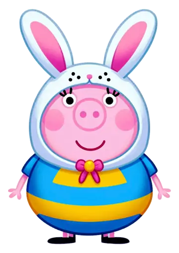 Peppa Pig com Roupa Azul e Orelhas PNG