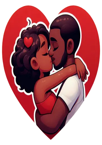 Casal Romântico Abrigado em Coração Vermelho PNG