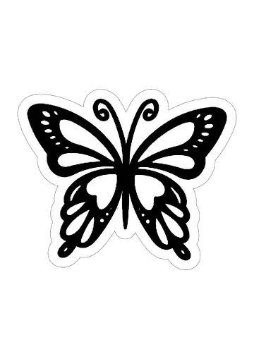 Borboleta Preta Estilizada PNG