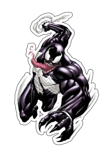 Venom em Ação com Teia PNG