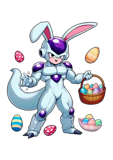 Freeza com Orelhas de Coelhinho da Páscoa PNG