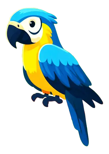 Arara Azul Exótica em Pé PNG