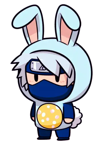 Kakashi Chibi Com Orelhas de Coelhinho PNG