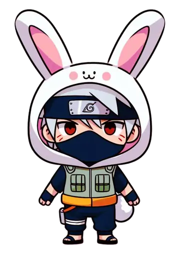Kakashi Chibi Fantasia de Coelhinho PNG