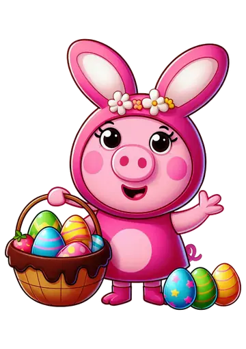 Peppa Pig com Cesta de Pascoa PNG