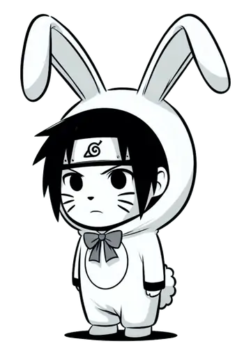 Sasuke Chibi Coelhinho da Páscoa PNG