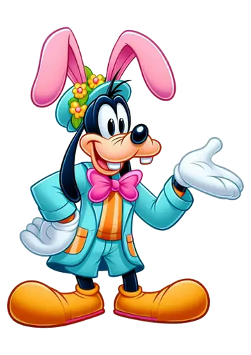 Pateta de Azul com Orelhas de Coelho PNG