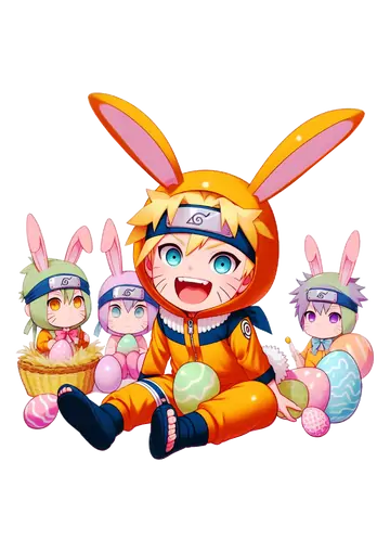 Turma do Naruto na Páscoa PNG