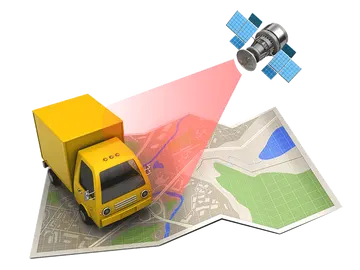 Caminhão com Rastreamento GPS PNG