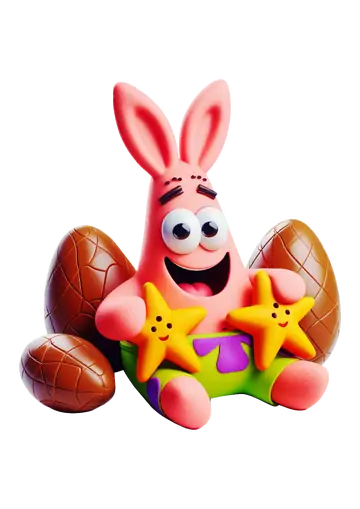 Patrick Estrela Sentado com Ovos PNG