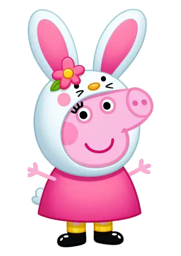 Peppa Pig com Orelhas de Coelhinho PNG