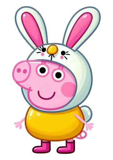 Peppa Pig Bebê com Fantasia de Coelho PNG