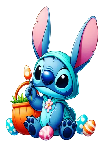 Stitch Coelhinho da Páscoa PNG