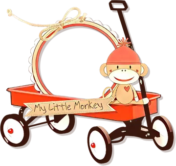 Carrinho com Macaquinho PNG