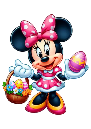 Minnie Mouse Segurando Ovo de Páscoa PNG