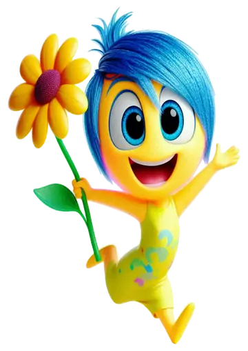 Alegria Divertida Mente com Girassol PNG