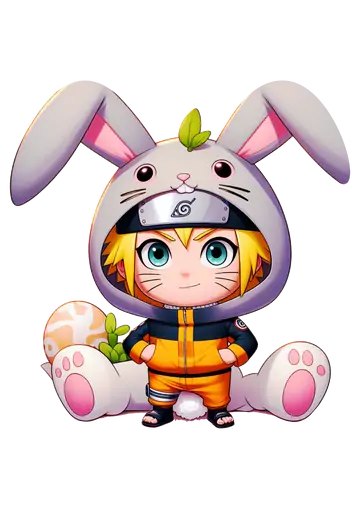 Naruto Fofinho Vestido de Coelho PNG
