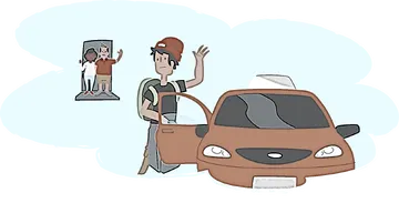Frentista Abastecendo Carro PNG