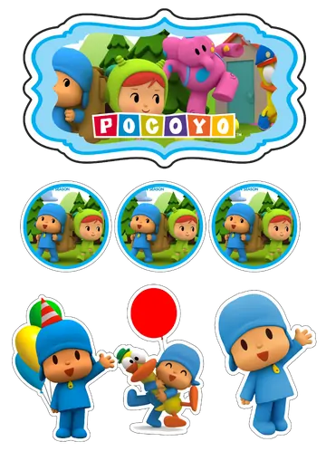 Kit Topo de Bolo Pocoyo PNG