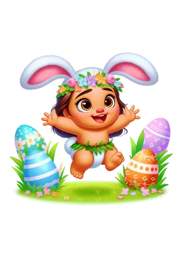 Moana Baby Pulando na Pascoa PNG