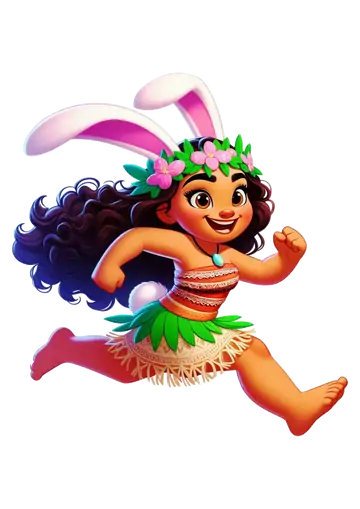 Moana Baby Correndo de Coelhinha PNG