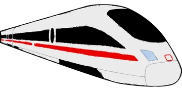 Trem Bala Desenho Branco PNG