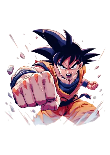 Goku Dando Soco Dragon Ball Z PNG
