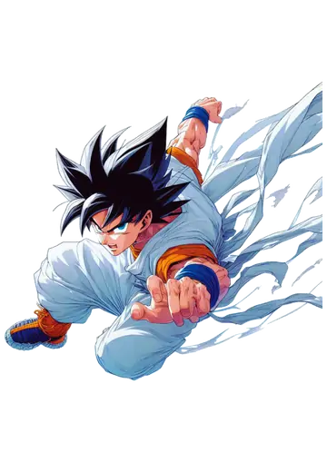 Goku em Pose de Luta Anime PNG