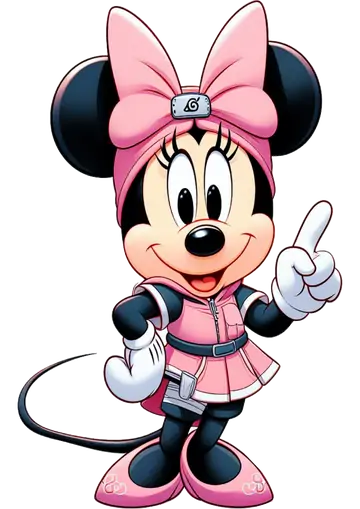 Minnie Mouse Vestida de Ninja PNG