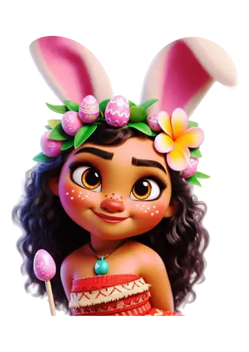 Moana Baby com Orelhas de Coelho PNG