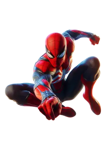 Homem Aranha Agachado em Ação PNG