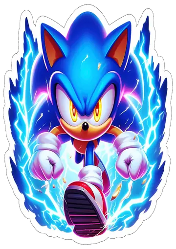 Sonic em Velocidade com Aura PNG