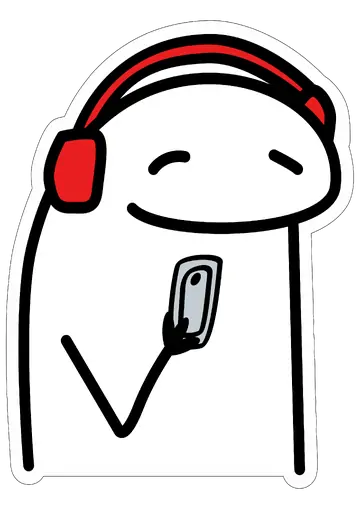 Flork Ouvindo Música com Fone PNG