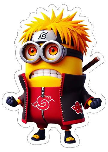 Minion Vestido de Akatsuki Naruto PNG