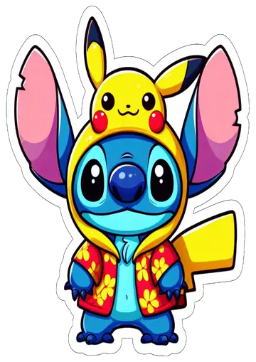 Stitch Fantasiado de Pikachu PNG