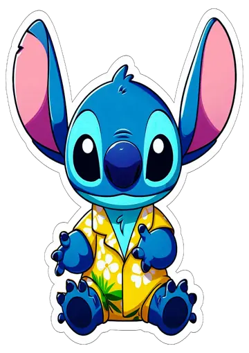 Stitch de Camisa Florida Hawaiana PNG